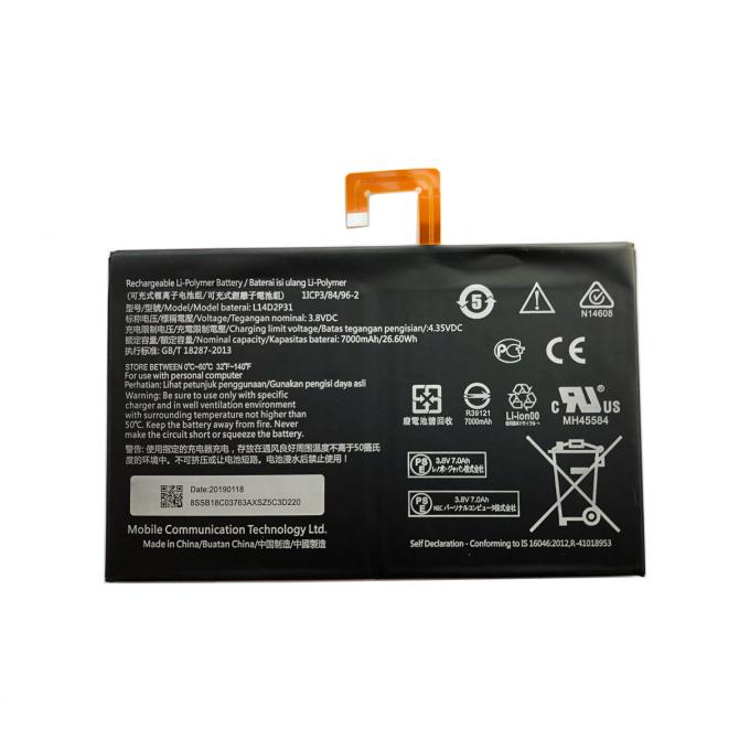 Ersatz-interne Batterie für Polymer-Zelle Lenovo Tab2 A10-70 A10-70F L14D2P31 3.8V 7000mAh mit 1-jähriger Garantie